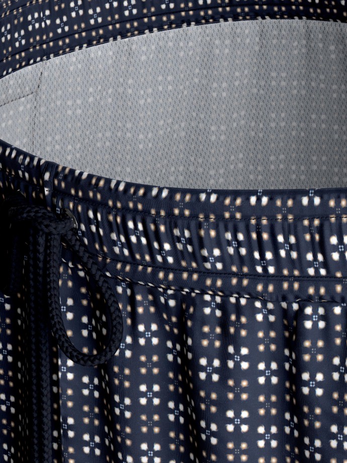 Geometric printed swim short