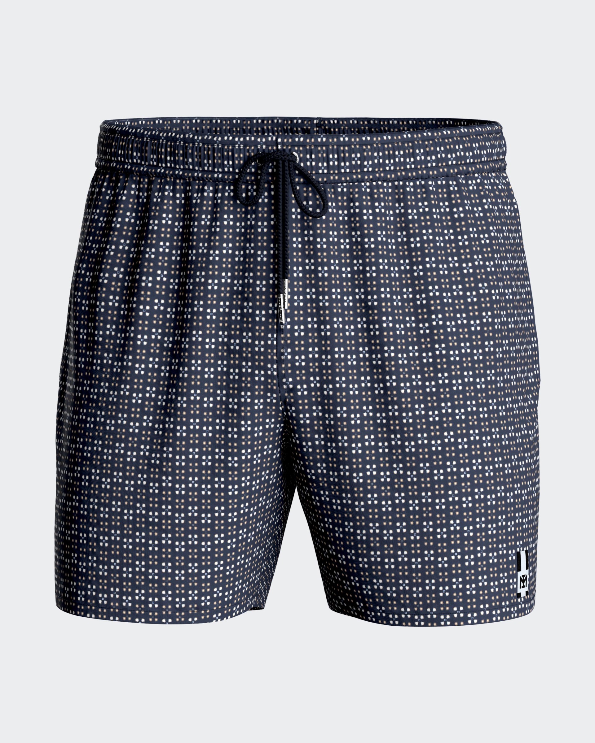 Geometric printed swim short