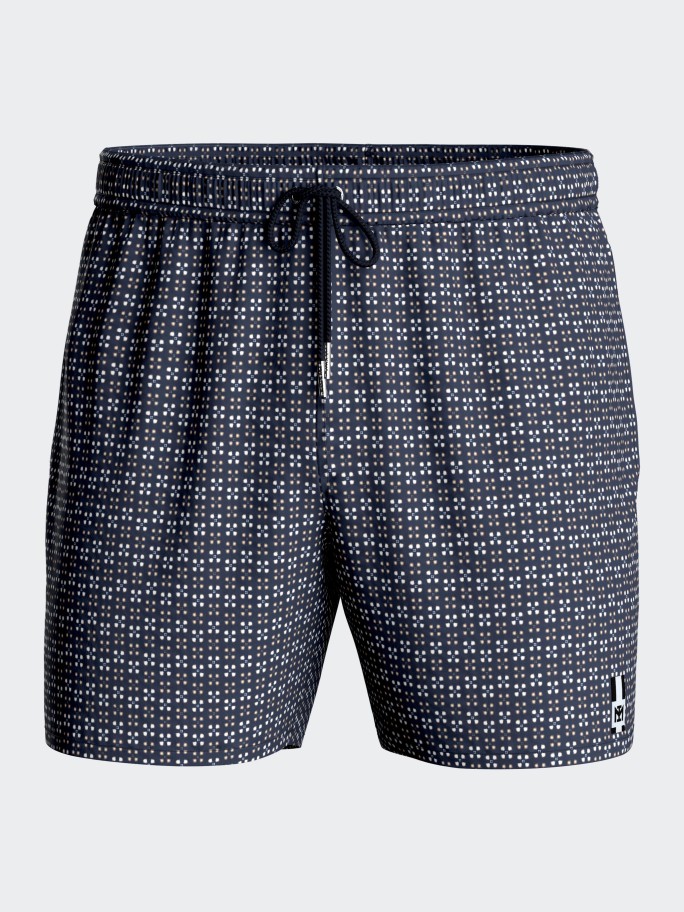 Geometric printed swim short