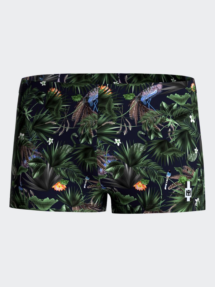 Schwimm-Boxershorts mit tropischem Print Schwimm-Boxershorts mit tropischem Print