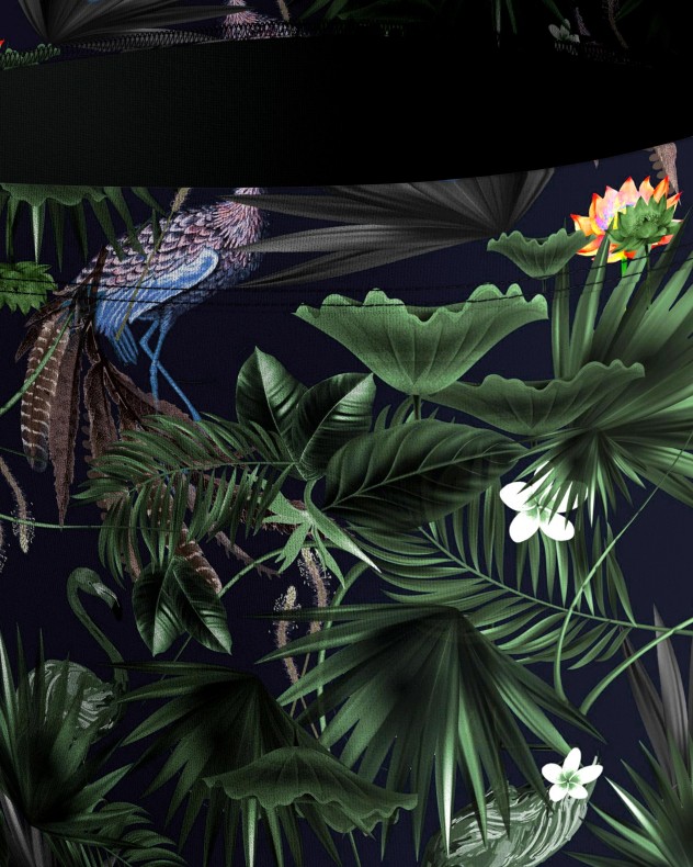 Boxer de bain imprimé tropical
