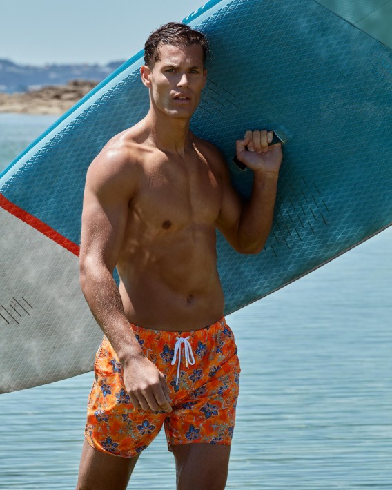 Floral printed swim short