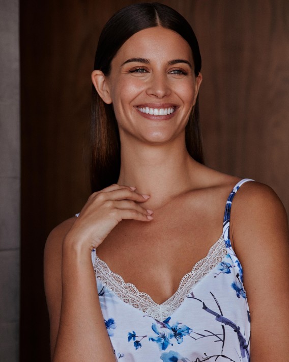 Camisa de dormir em Modal com estampado floral