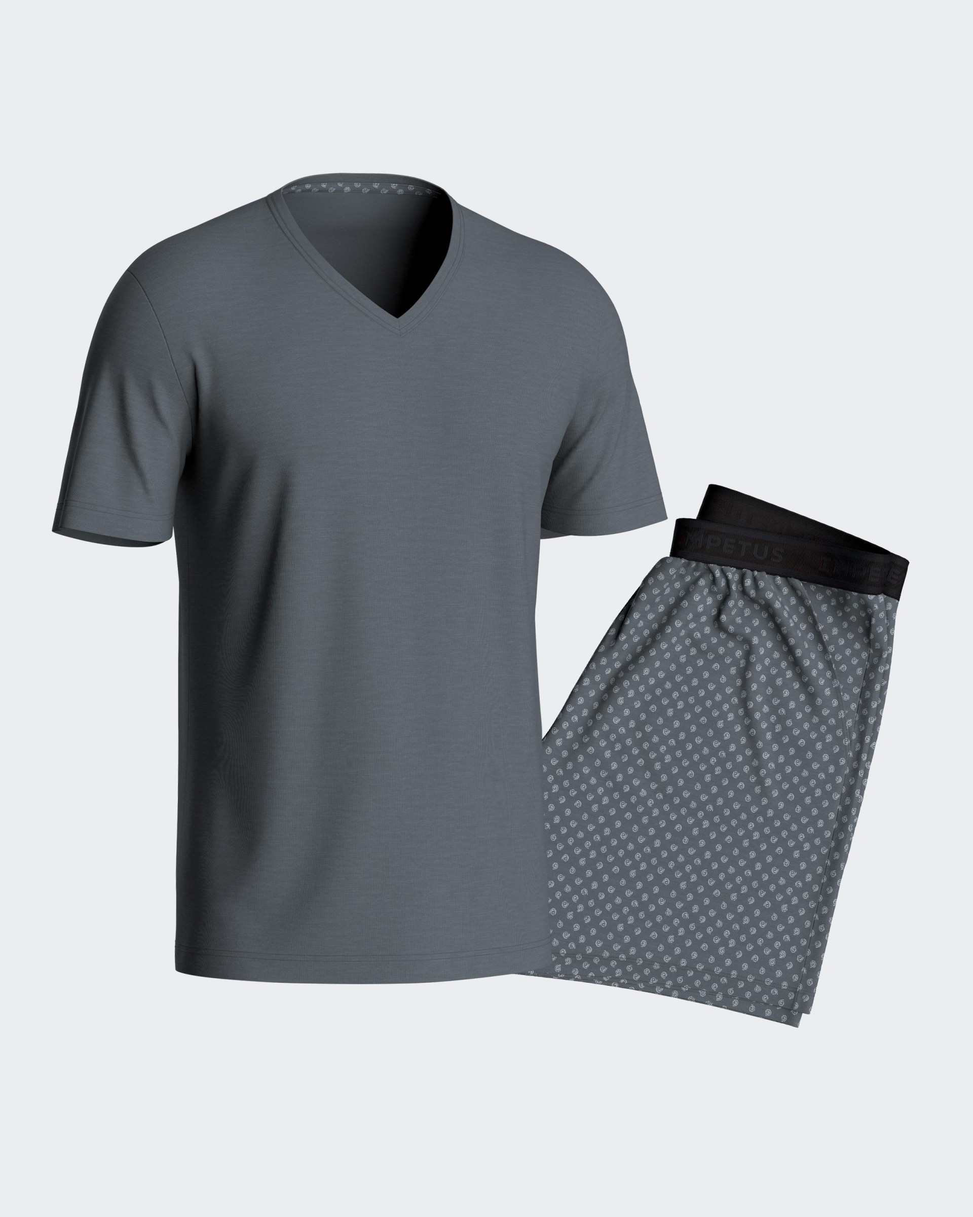 Short pyjama with micro-motif print