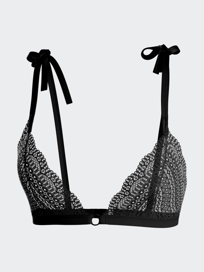 Triangular lace bra in Lyocell