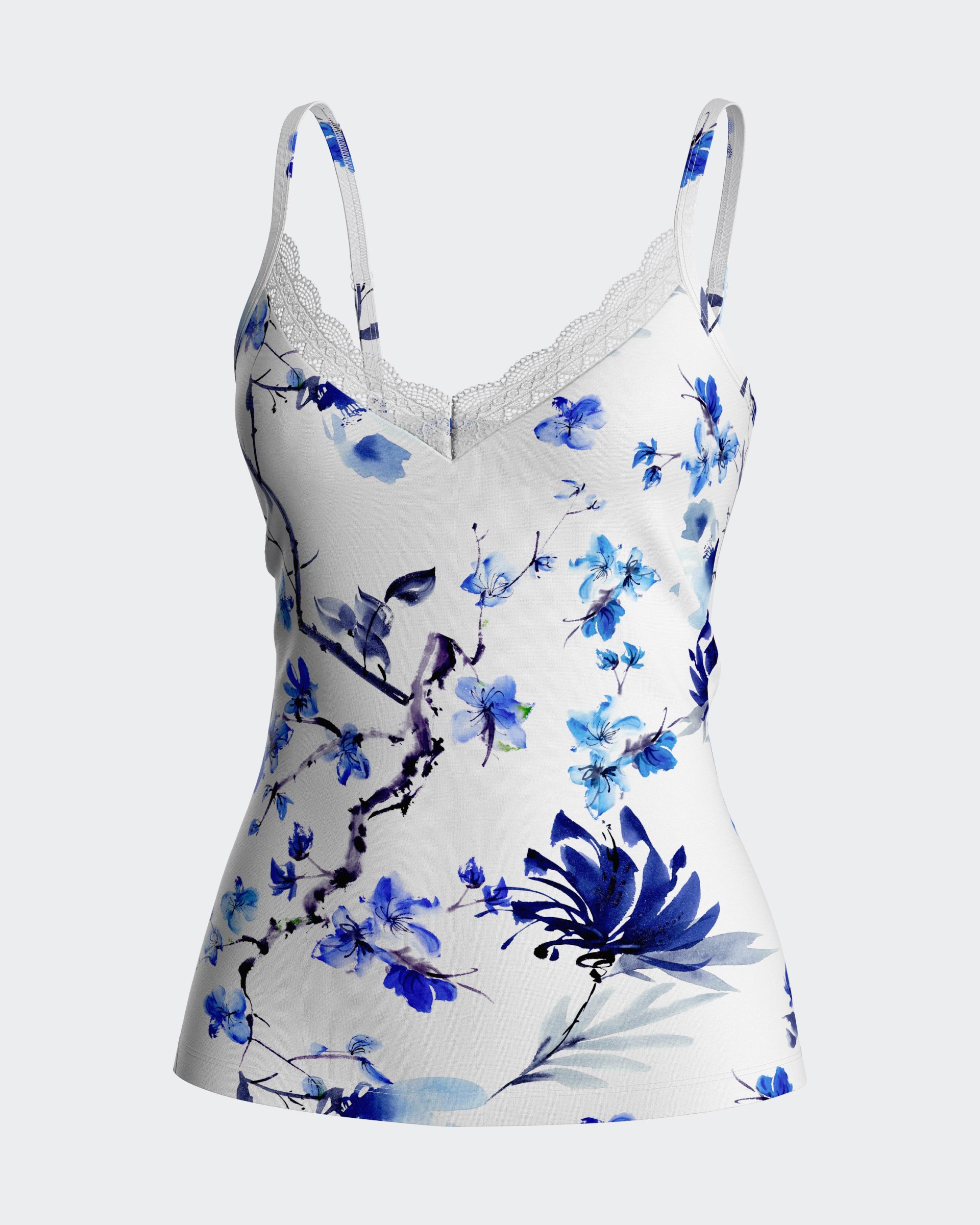 Floral bedrucktes Trägertop aus Modal