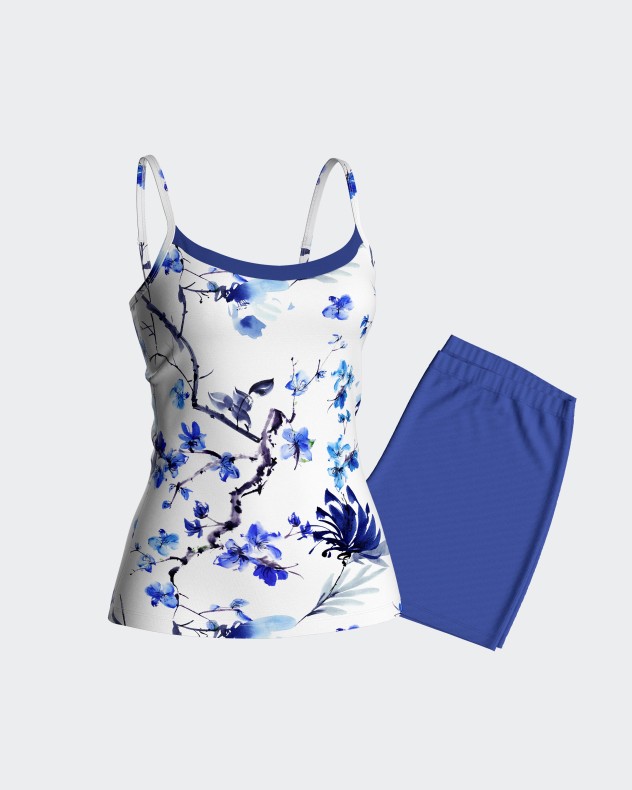 Pijama de mujer corto en Modal estampado floral