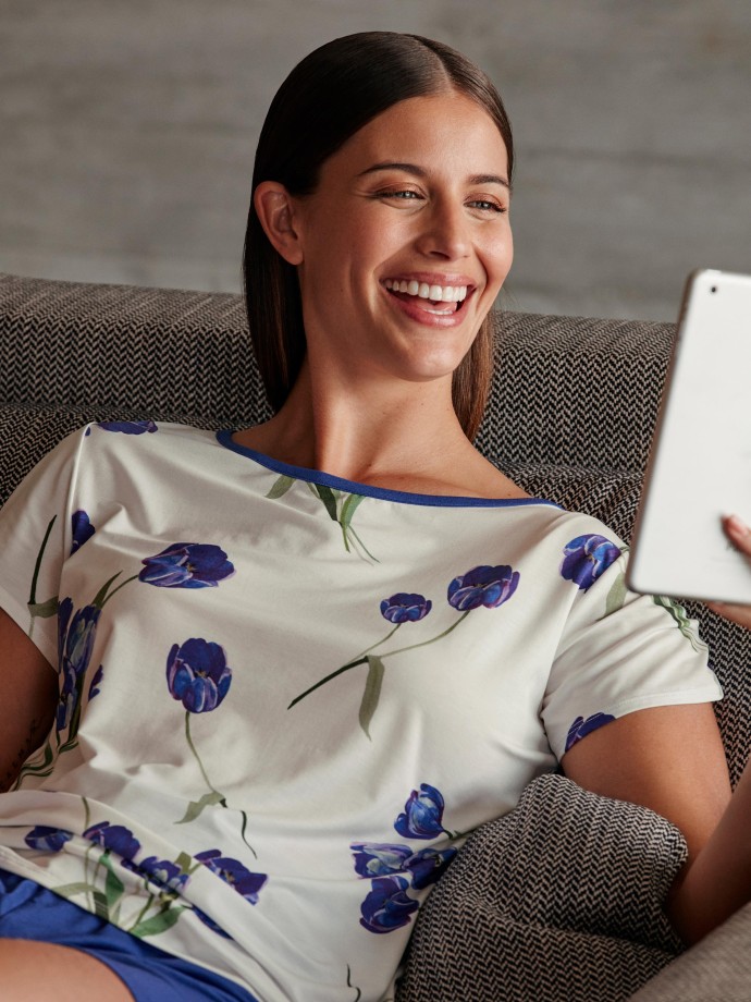 Floraler kurzer Pyjama aus Modal