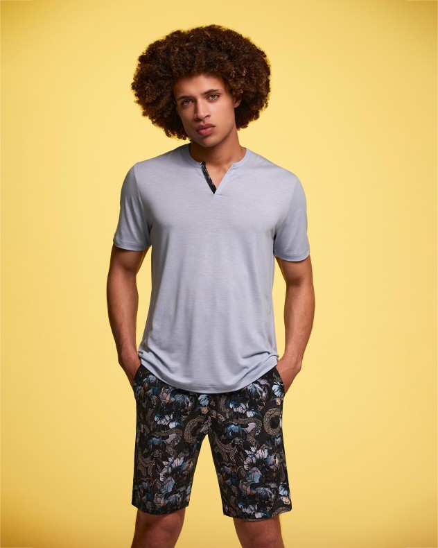 Pijama de homem curto em Lyocell