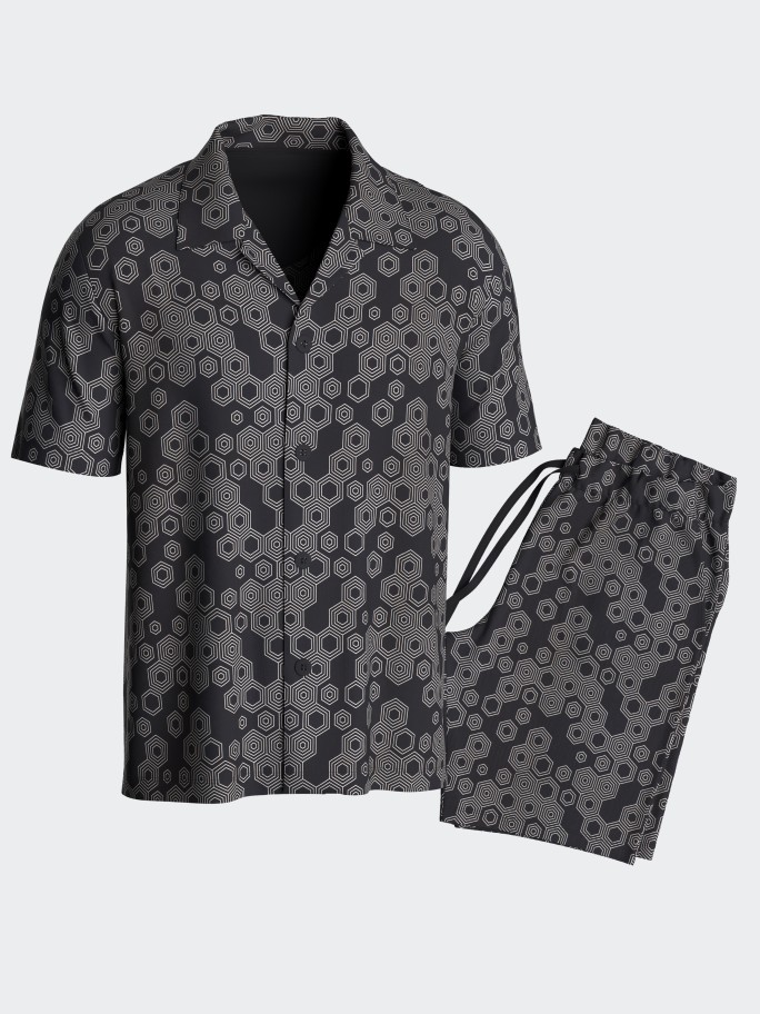 Short buttoned pyjama in Lyocell