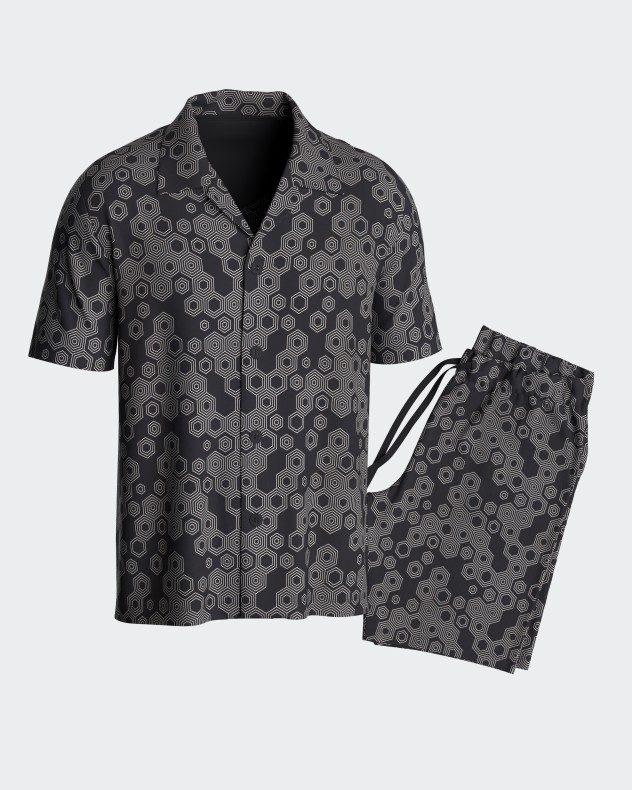 Pyjama court chemisier en Lyocell