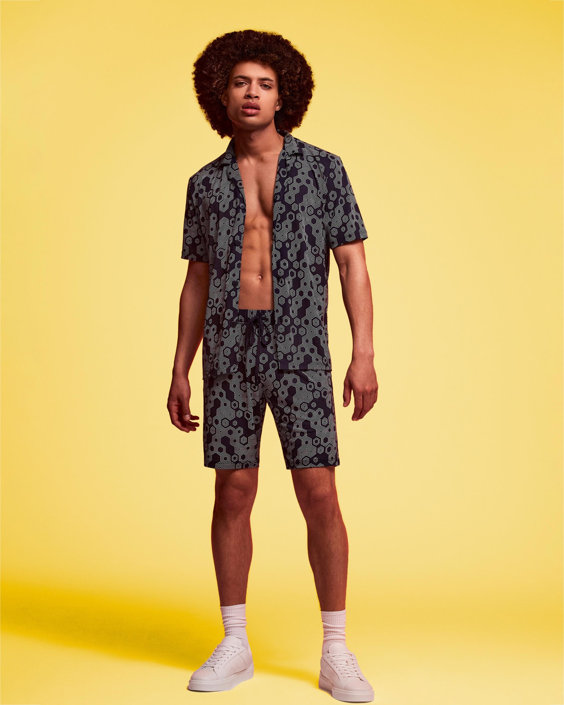 Pyjama court chemisier en Lyocell