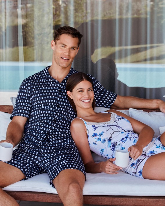 Short pyjama in Cotton Lyocell