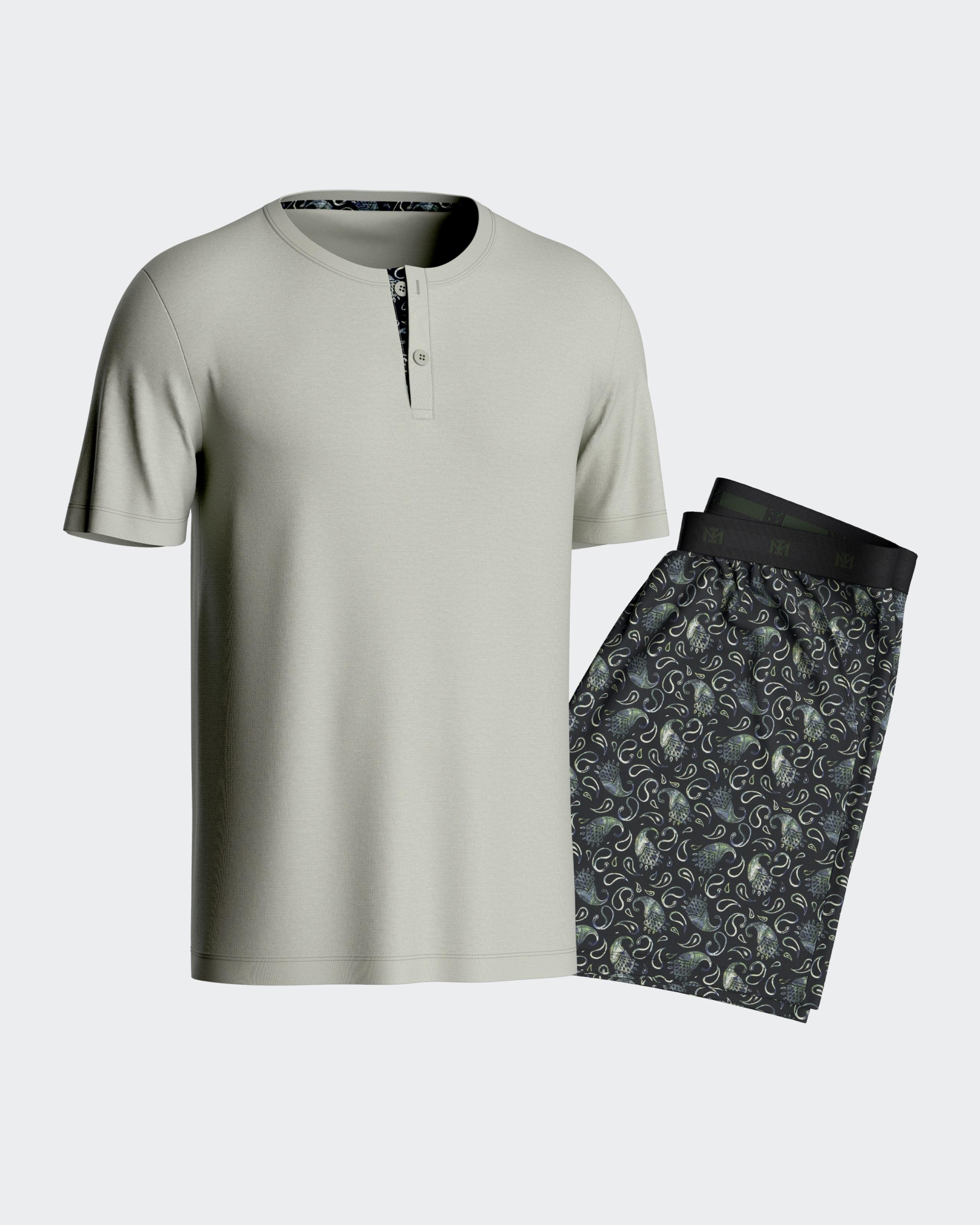 Short pyjama in Cotton Lyocell
