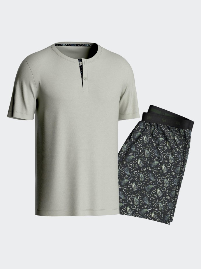 Herrenpyjama aus Baumwolle Lyocell