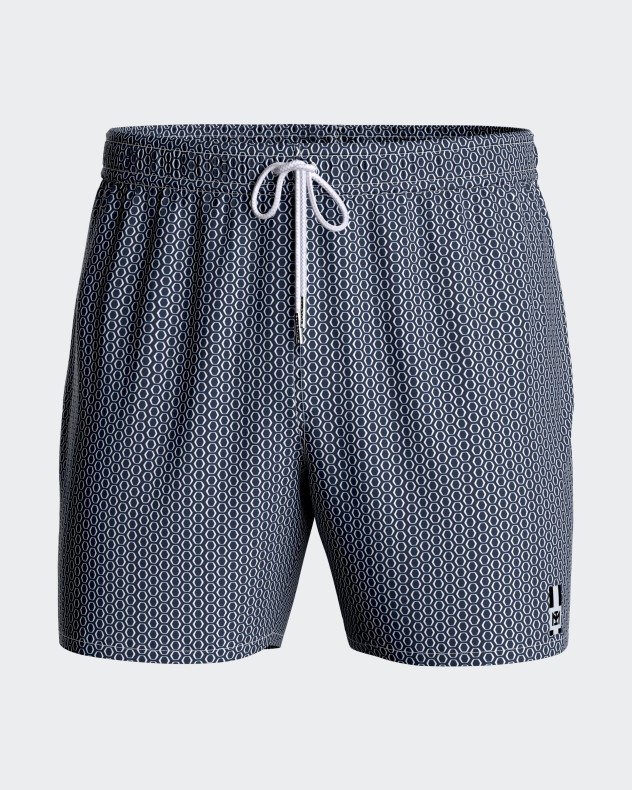 Geometric printed swim short