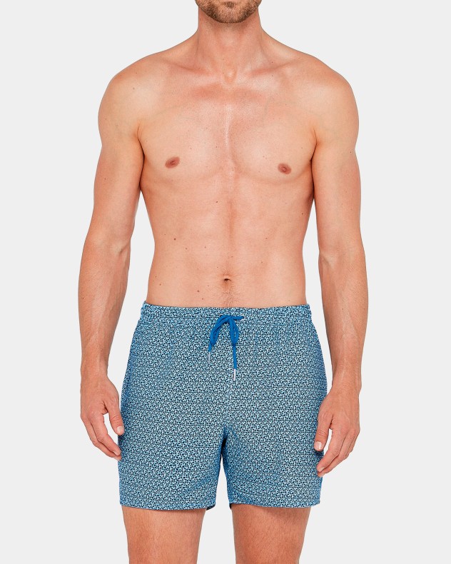 Short de bain micromotif imprimé