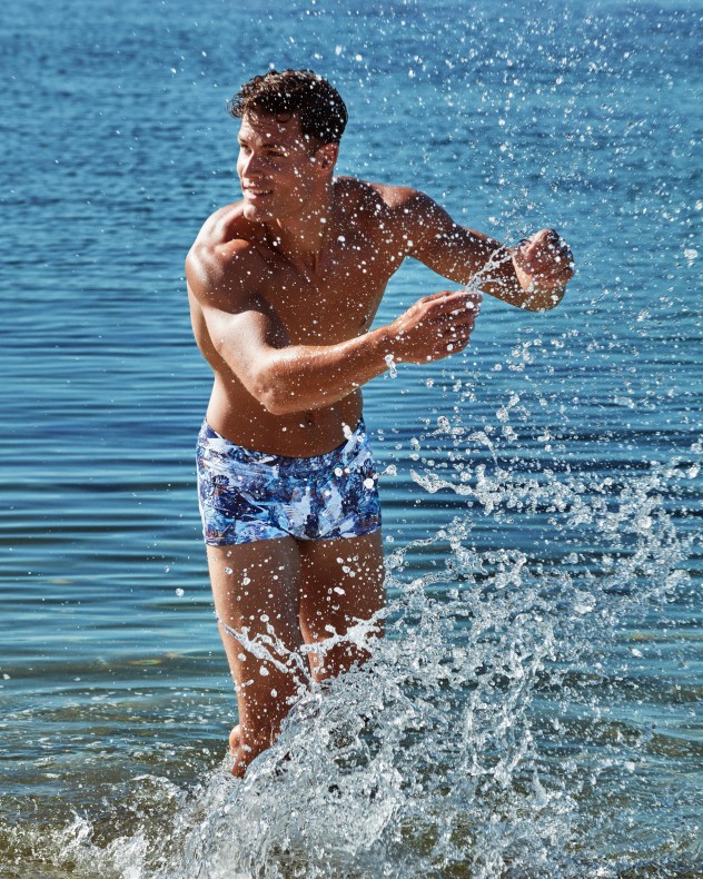 Tropical printed swim boxer