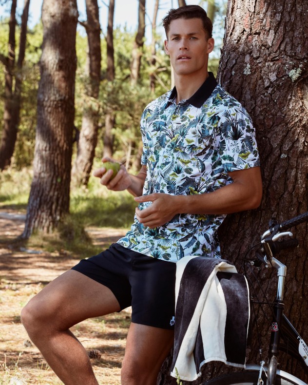 Printed polo tropical