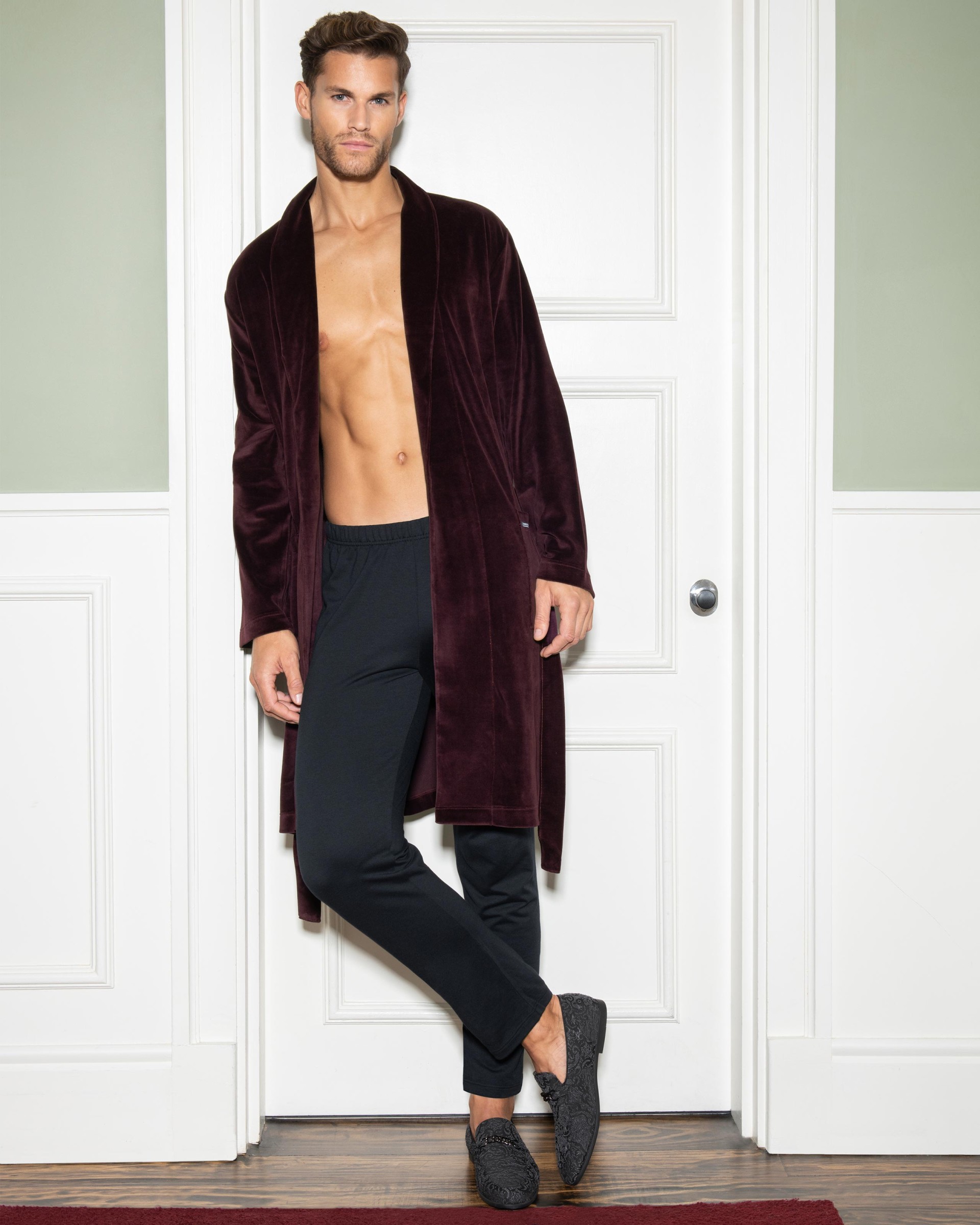 Men's velvet dressing gown