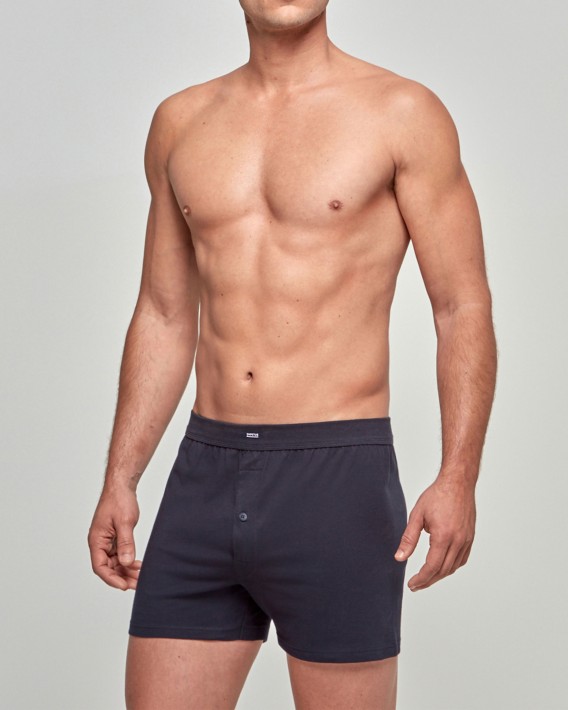Boxer boutonn en coton