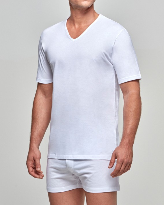 T-shirt de hombre de pico Pure Cotton