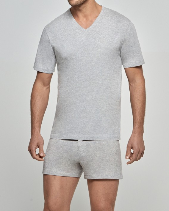 T-shirt de homem gola V Pure Cotton