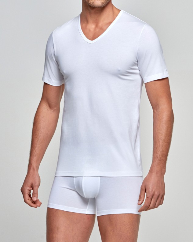 Men's V-neck T-shirt Cotton Stretch