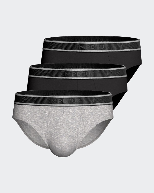 Packung mit 3 Herren-Slips aus Baumwoll-Stretch