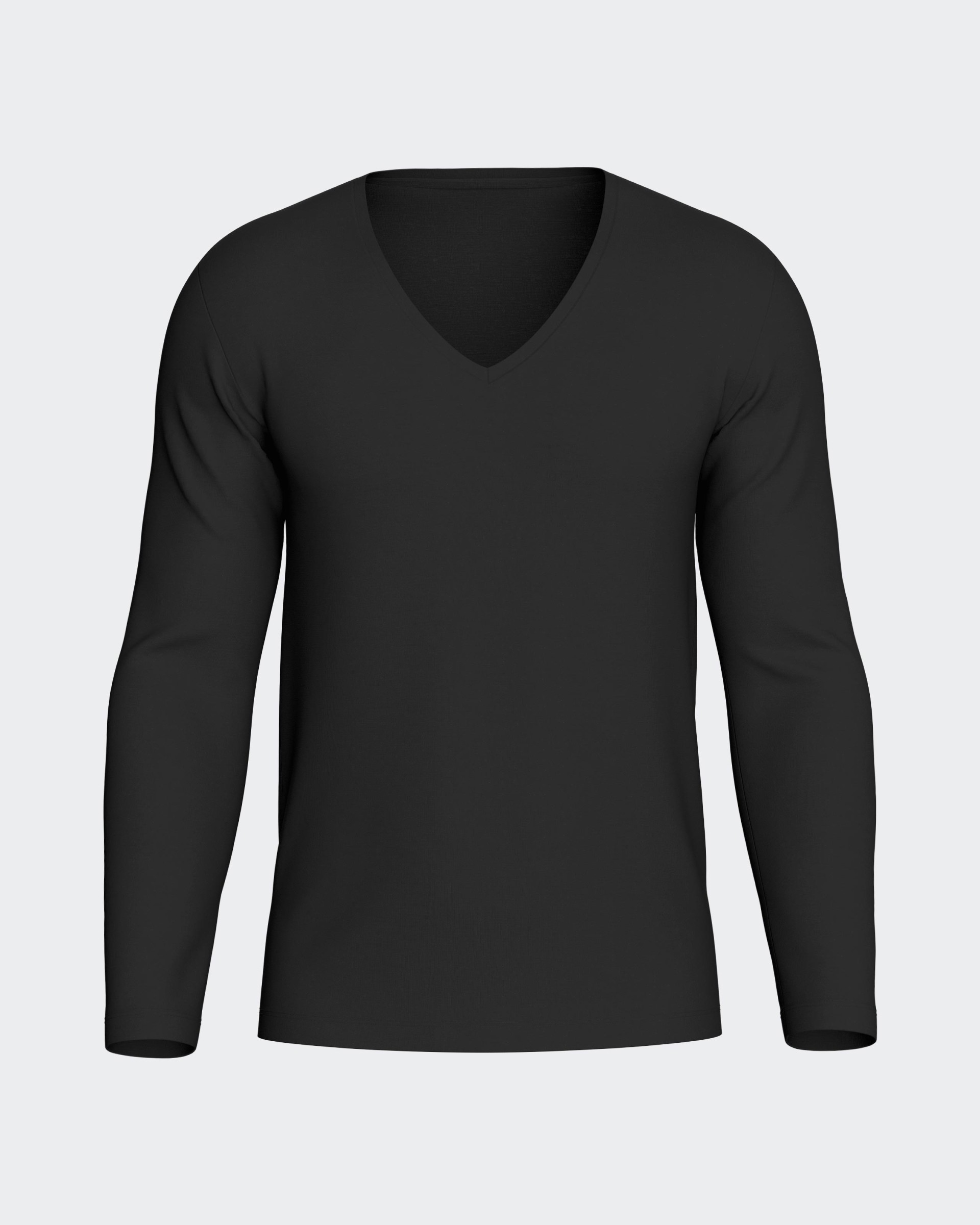 Long sleeve V Neck T-Shirt Wool Lyocell