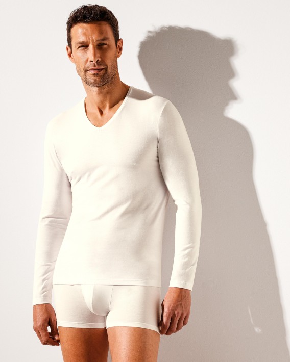 Camiseta interior de hombre en Lana Lyocelll