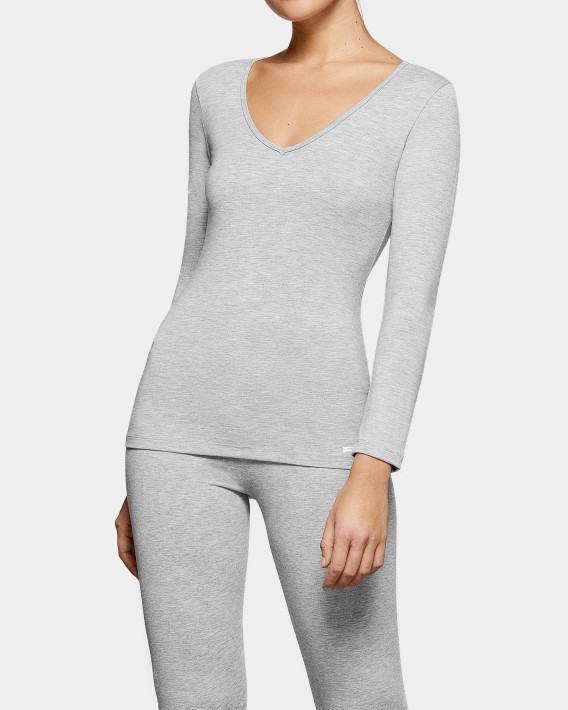 Long Sleeve T-Shirt V Neck Thermo