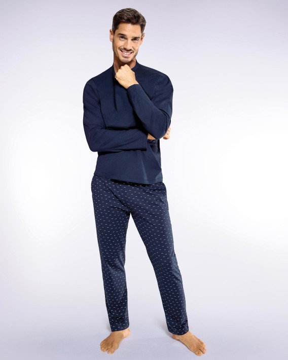 Printed bows pyjama in cotton