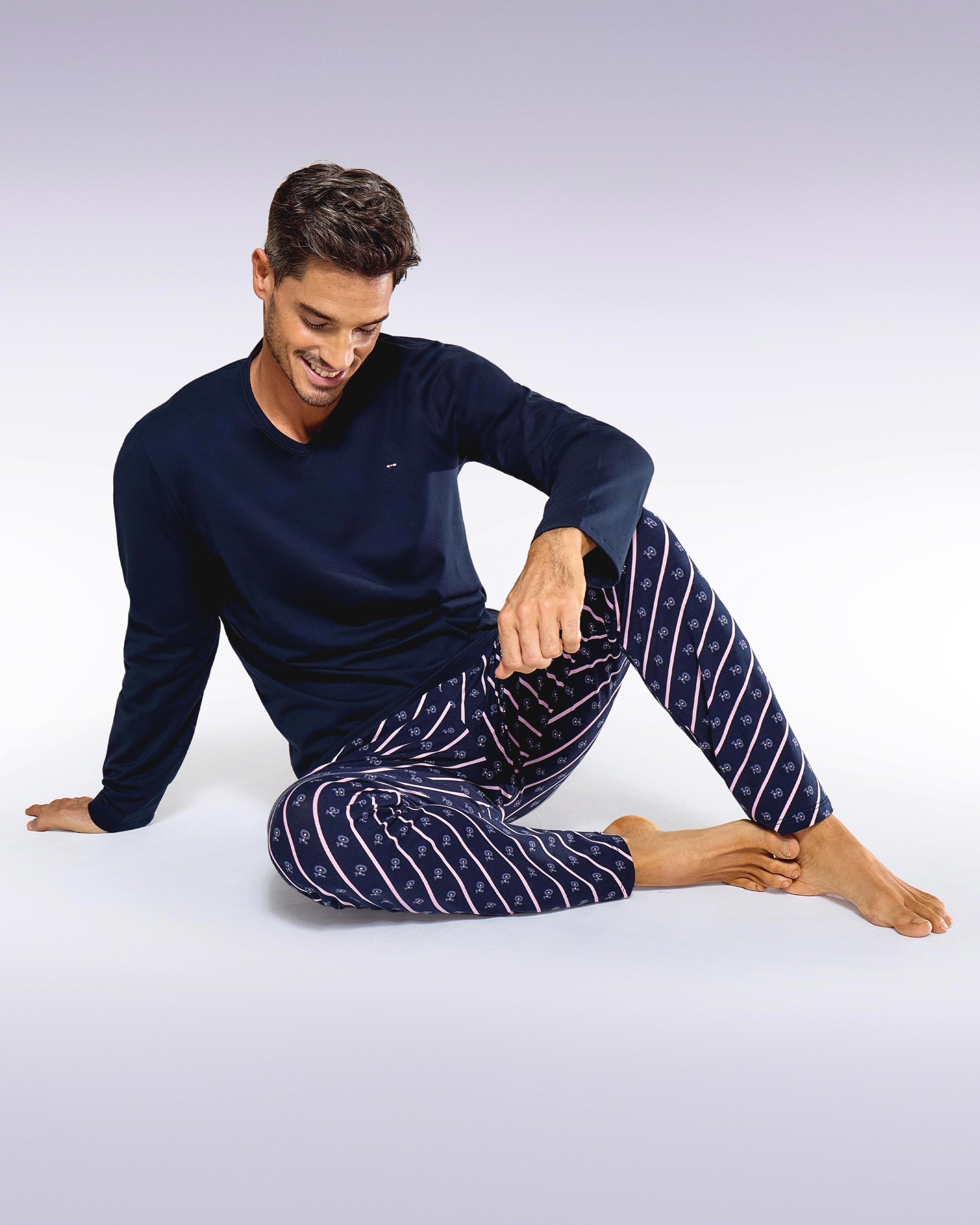 Pijama estampado laços em Algodão