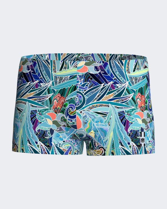 Boxer de banho estampado tropical