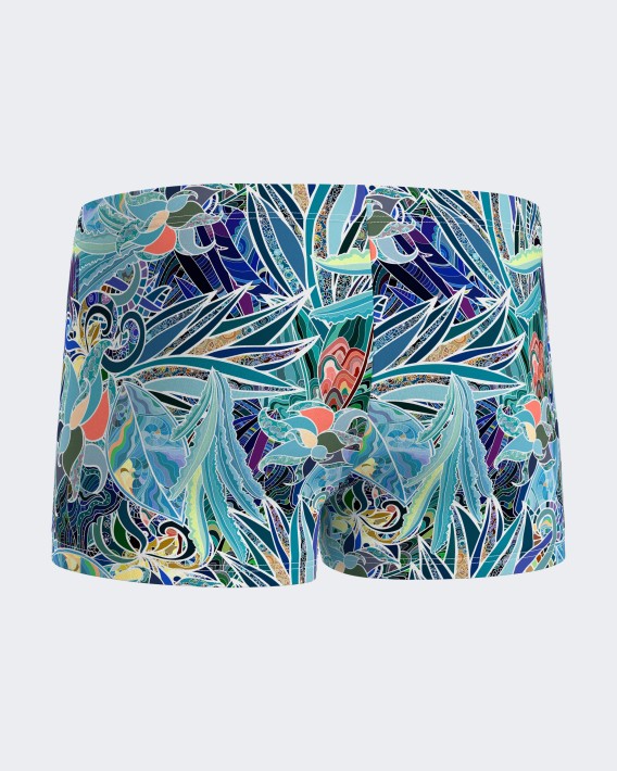 Boxer de banho estampado tropical