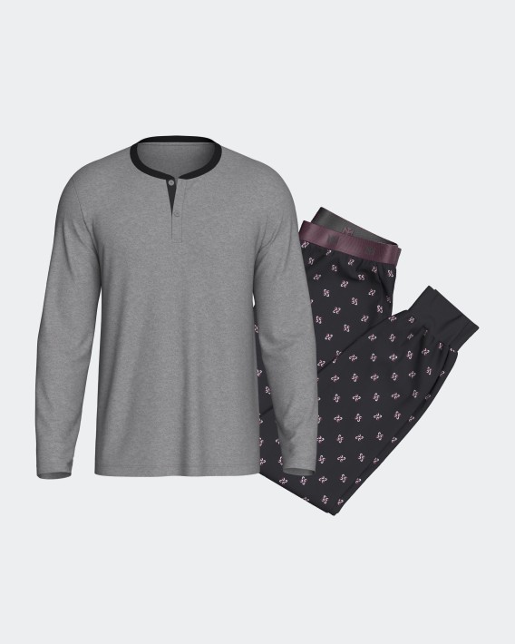 Pijama de homem em algodo com punhos