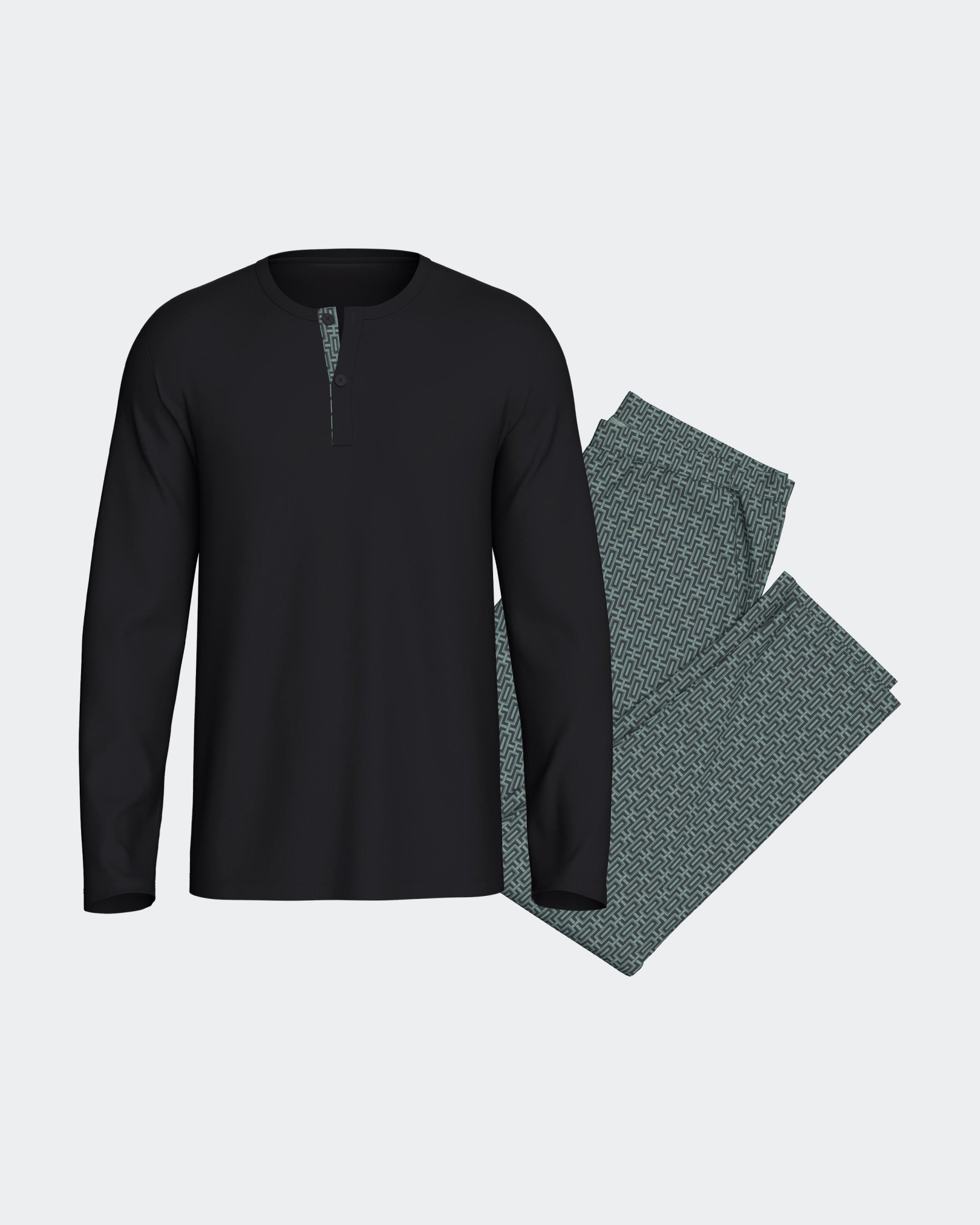 Pijama comprido de homem em Algodão Modal