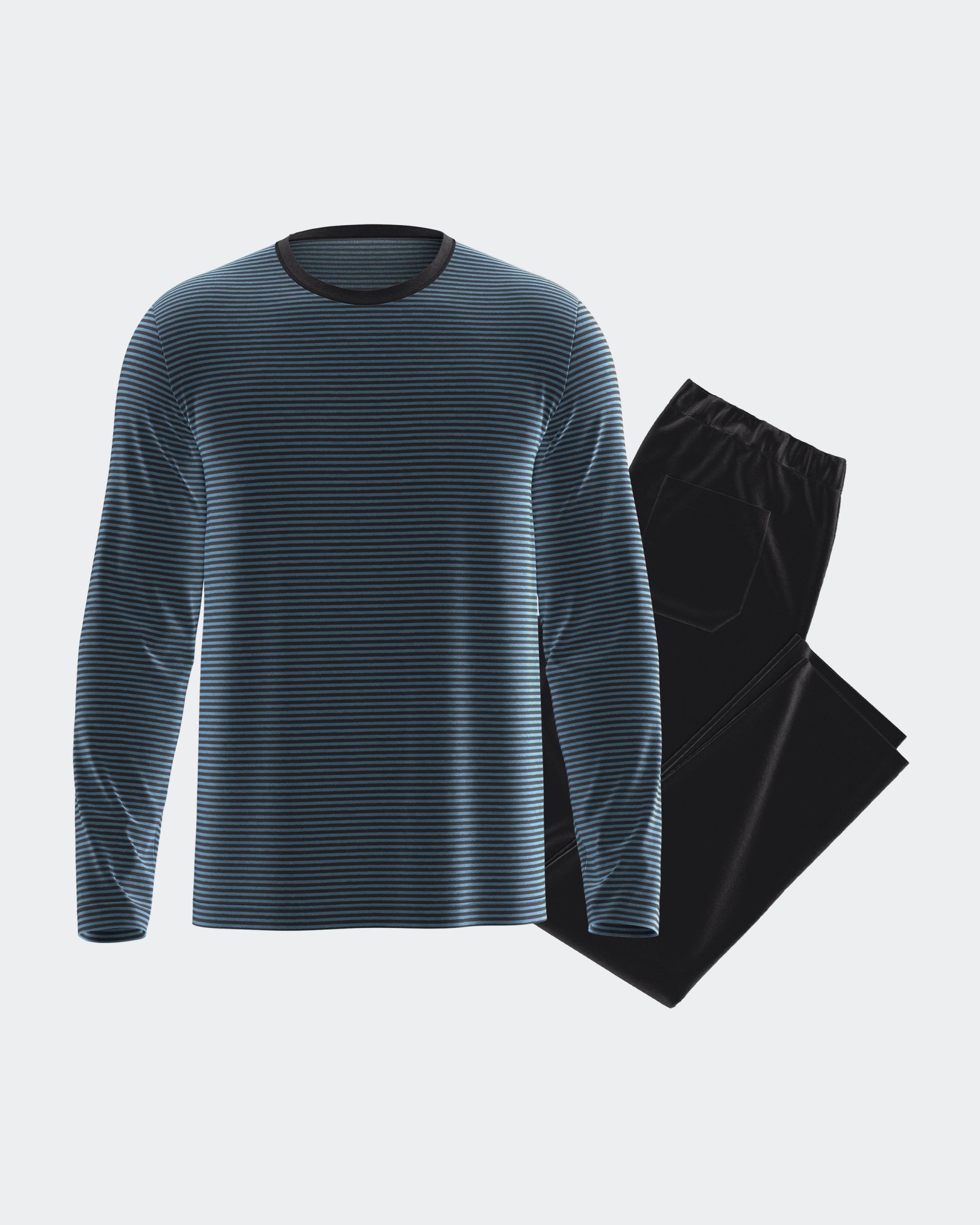 Striped men's thermal velvet pyjama