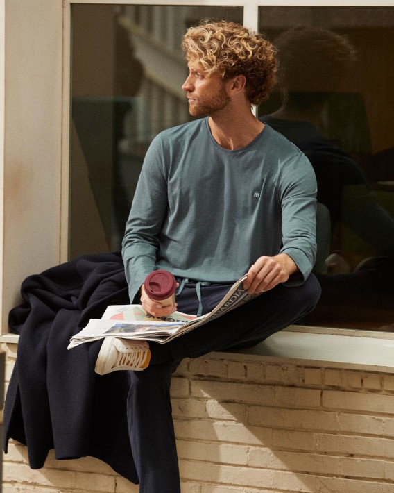 Langer Pyjama fr Herren aus Lyocell