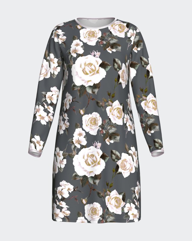 Nachthemd mit Blumenprint in Modal
