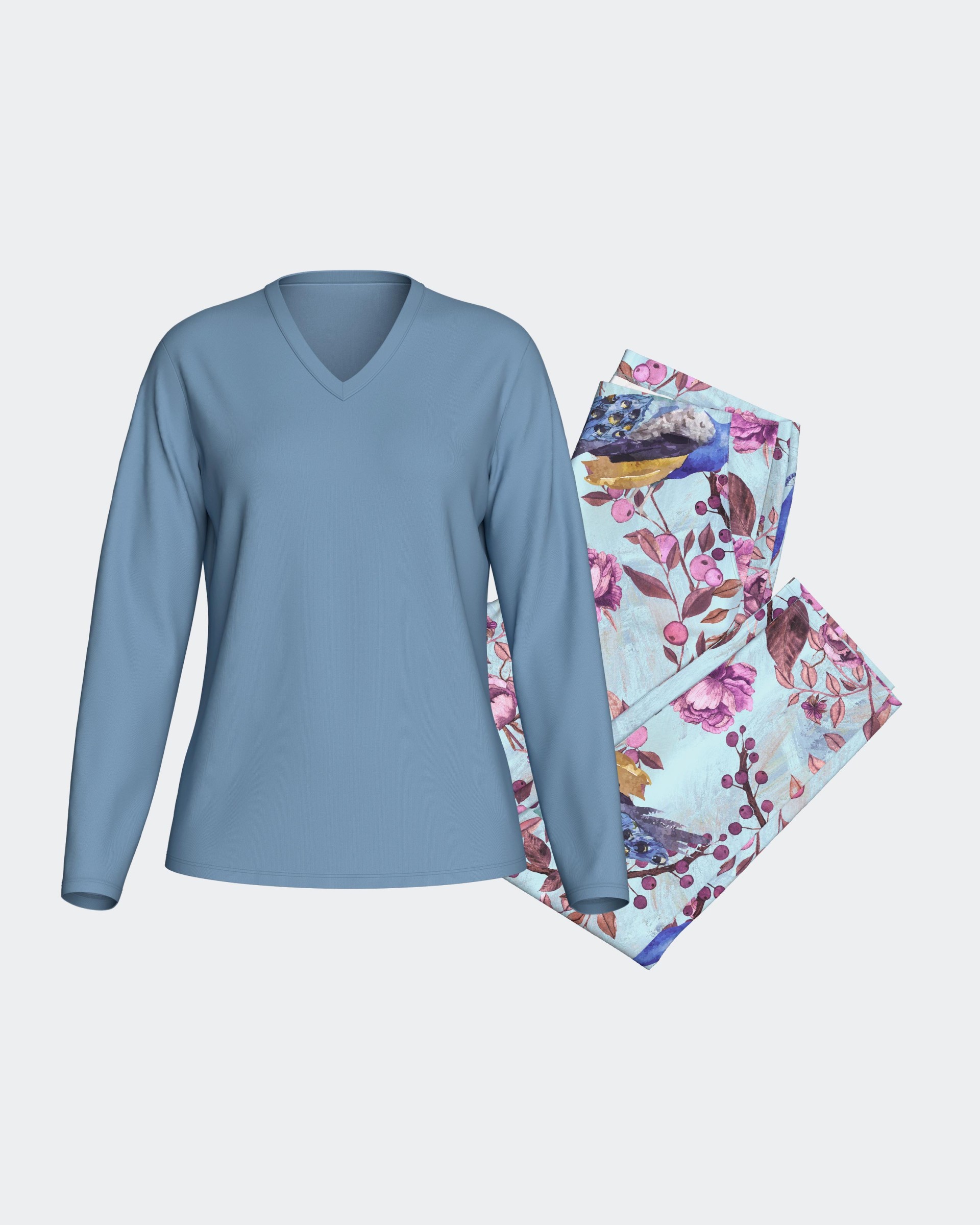 Women's pyjama with oriental print in Modal