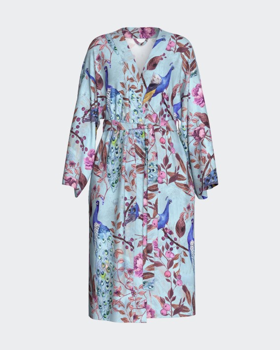 Oriental print women's dressing gown in Modal