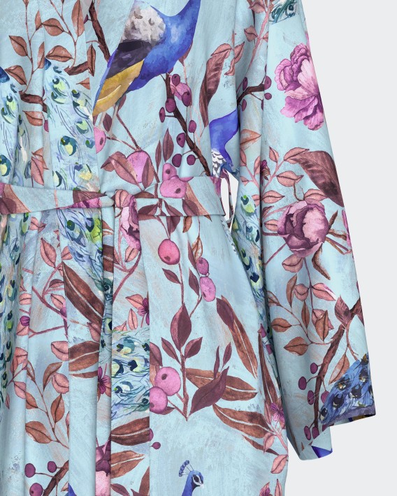 Oriental print women's dressing gown in Modal