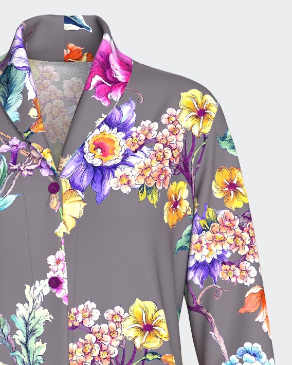 Pijama de mulher com botões em Algodão Modal