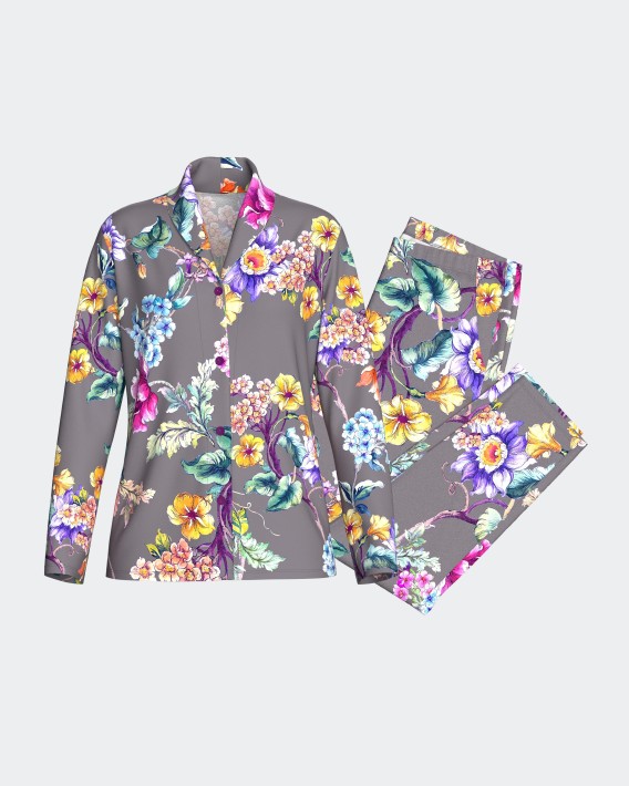 Pijama de mulher com botões em Algodão Modal