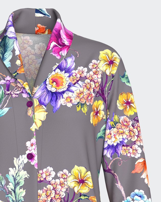 Pijama de mulher com botões em Algodão Modal