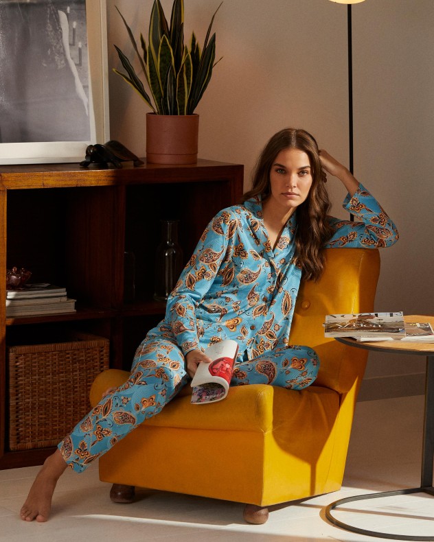 Women's pyjama with buttons in Cotton Modal