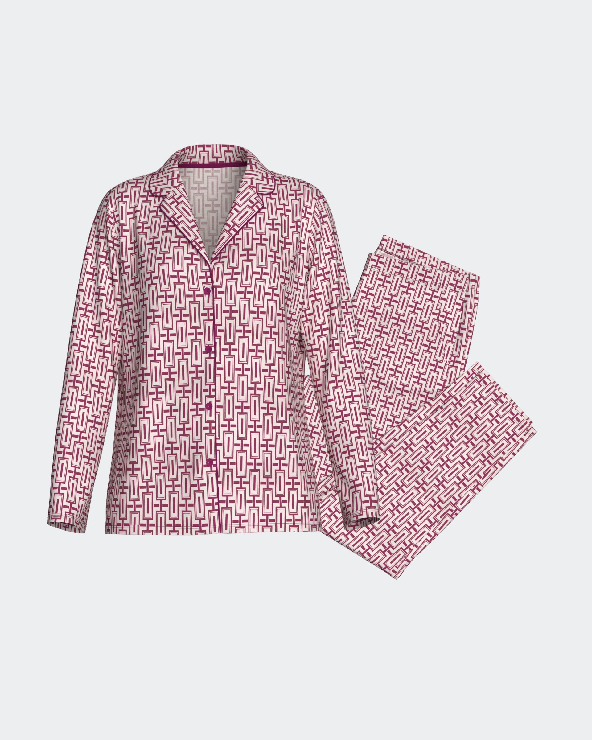 Women's pyjama with buttons in Cotton Modal