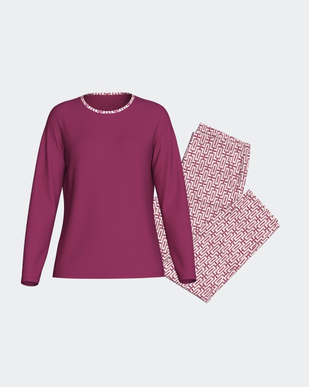 Bedruckter Damen-Pyjama aus Modal-Baumwolle